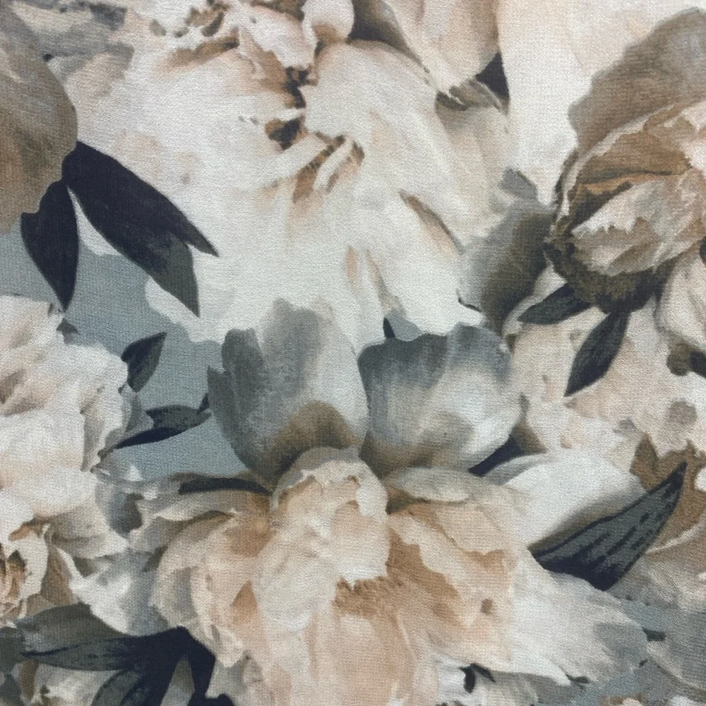 Calvin Klein Beige Floral V-Neck Blouse - Picture 3 of 8